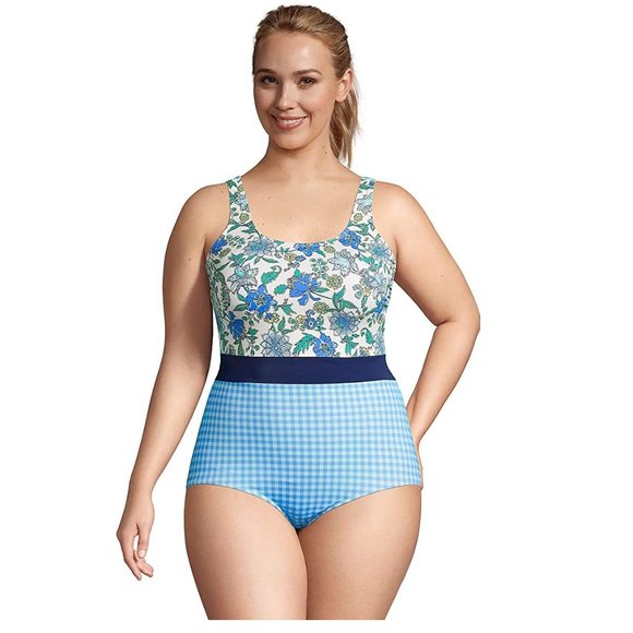 Lands' End Other - NWT Lands' End Womens Scoop Neck Soft Cup Tugless One Piece 16W DD Cup $90 6D542